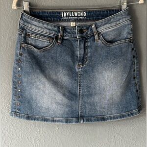 Idyllwind Denim Mini Skirt Rivet Detail Small
